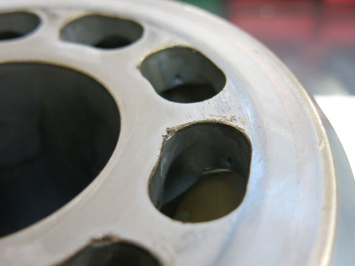 Cavitation damage to a hydraulic pump