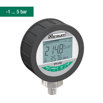 Stauff Digital Pressure Gauges — hydraulic test and measurement equipment for pressure, temperature, and flow diagnostics in mobile and industrial systems, supplied by Fluid Power Distributors (FPD), Hamilton New Zealand — genuine Stauff diagnostic instruments in stock for hydraulic technicians across New Zealand