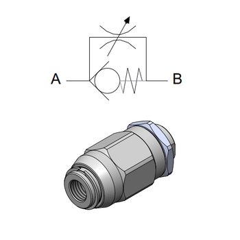 Unidirectional Hexagonal Needle Valve — hydraulic valve for flow control, pressure regulation, or circuit protection in mobile and industrial hydraulic systems, supplied by Fluid Power Distributors (FPD), Hamilton New Zealand — hydraulic valve specialists for construction, agriculture, forestry, and industrial applications across New Zealand