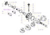 Exploded view technical diagram of Kawasaki Staffa HMB030/045 radial piston motor and genuine spare parts — including motorcase, cylinder head, pistons, con-rods, bearings, and seals — genuine KPM replacement parts supplied by Fluid Power Distributors (FPD), New Zealand's exclusive Kawasaki Precision Machinery distributor and authorised service centre, Hamilton New Zealand