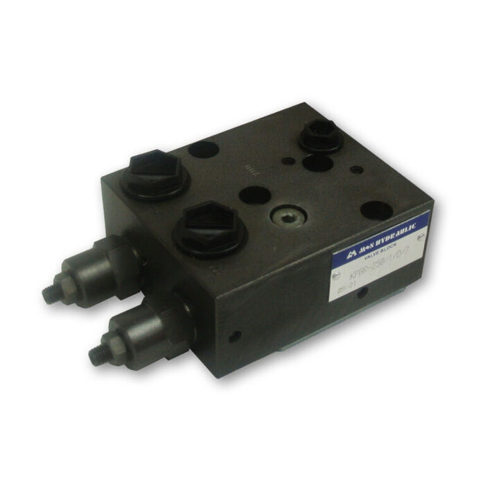 M+S Hydraulic M+S Overcentre Valve with Brake Release Port — European-made hydraulic valve or accessory for orbital motor circuit control and protection, supplied by Fluid Power Distributors (FPD), Hamilton New Zealand — call (07) 849 5771