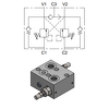 Double Effect Overcenter Valve, OMP/OMR Motor Flangeable — hydraulic valve for flow control, pressure regulation, or circuit protection in mobile and industrial hydraulic systems, supplied by Fluid Power Distributors (FPD), Hamilton New Zealand — hydraulic valve specialists for construction, agriculture, forestry, and industrial applications across New Zealand