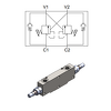 Double Effect Overcenter Valve, Super Compact Series — hydraulic valve for flow control, pressure regulation, or circuit protection in mobile and industrial hydraulic systems, supplied by Fluid Power Distributors (FPD), Hamilton New Zealand — hydraulic valve specialists for construction, agriculture, forestry, and industrial applications across New Zealand