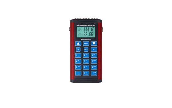 Hydrotechnik MultiHandy 3020 — portable hydraulic test and measurement instrument for flow, pressure, temperature, and contamination monitoring, supplied by Fluid Power Distributors (FPD), Hamilton New Zealand — hydraulic diagnostic specialists serving mobile plant and industrial sectors across New Zealand