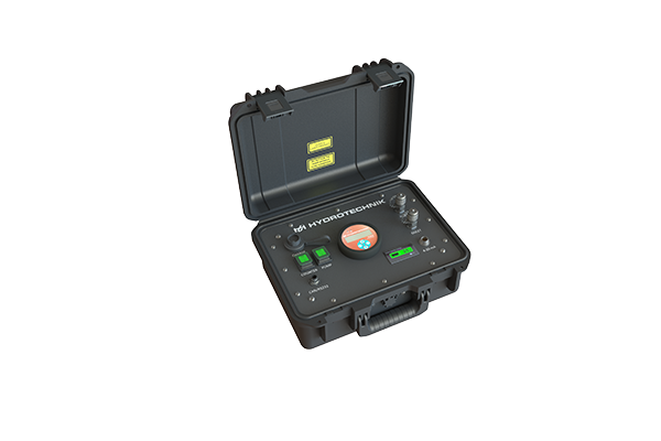 Hydrotechnik Mobile Particle Counter - Patrick in the box — portable hydraulic test and measurement instrument for flow, pressure, temperature, and contamination monitoring, supplied by Fluid Power Distributors (FPD), Hamilton New Zealand — hydraulic diagnostic specialists serving mobile plant and industrial sectors across New Zealand