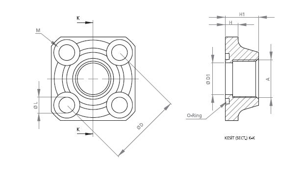 Port Adaptor Straight Flange Mounting Pipe Threaded Steel